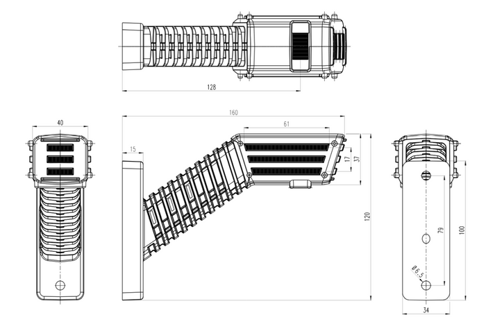 WAŚ 2554L W297.4.1 Габаритний ліхтар SPOT LED, лівий, на штанзі