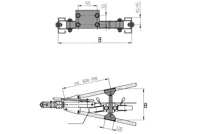Поперечина опорного колеса AL-KO для дишла V 440/460